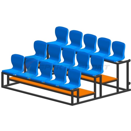 Купить Трибуна мобильная 3 ряда сиденья пластиковые на 15 мест в Нижнеудинске 
